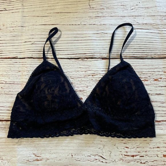 Hanky Panky Signature Lace Padded Bralette in Navy Sz L New - Picture 3 of 9